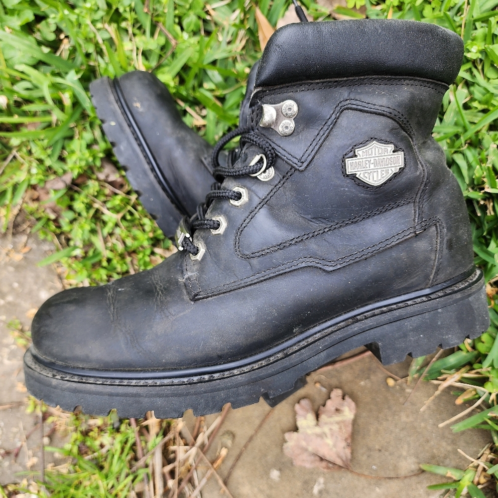 Authentic Vintage Harley-Davidson Men's Black Leather Boots
